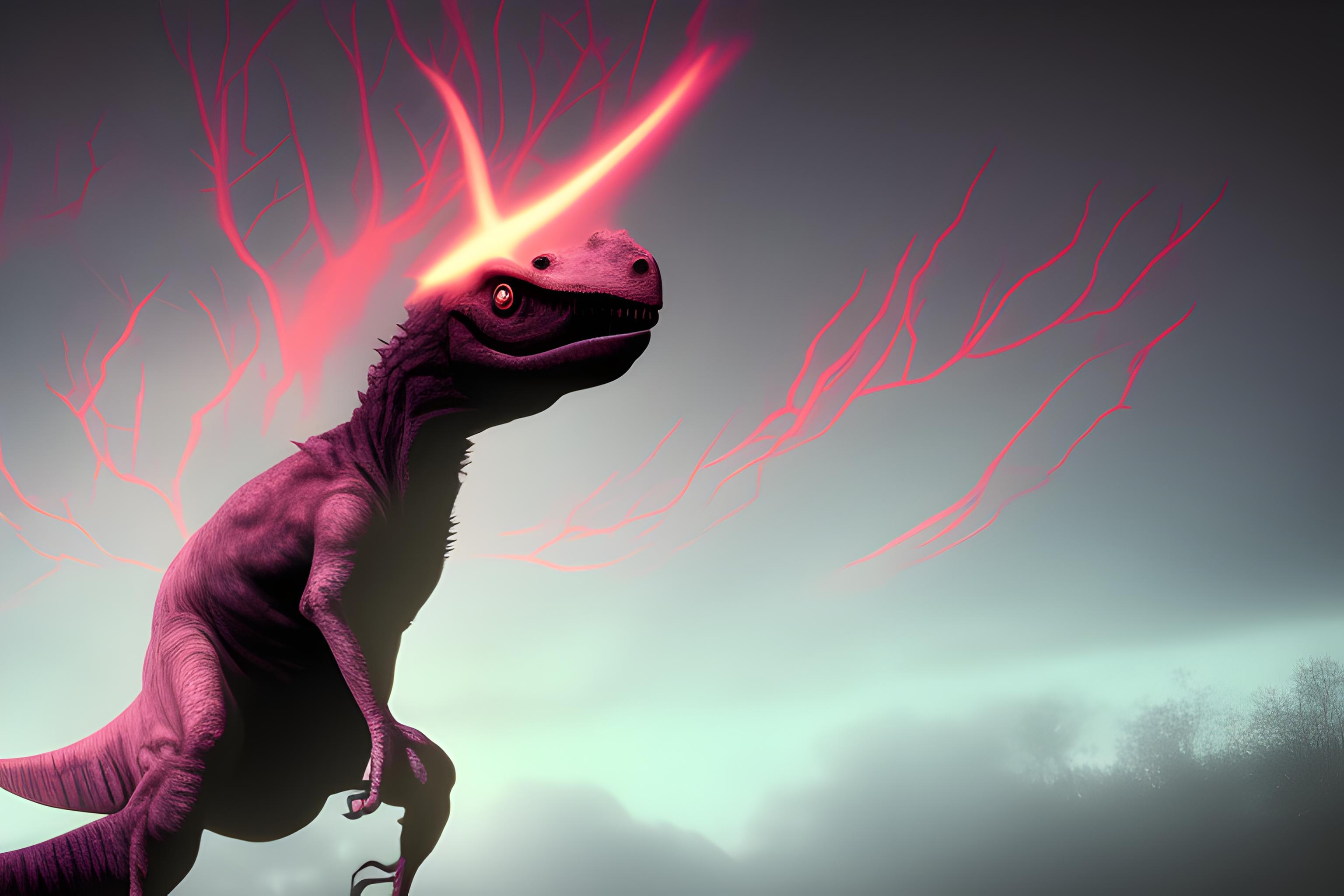 Un vélociraptor entièrement noir, avec des reflets rouges lumineux sur ses écailles. L'ambiance est très sombre et menaçante, sous une pluie battante dans un environnement obscur. Le raptor possède une immense gueule ouverte, remplie de longs crocs acérés et impressionnants. Ses yeux rouges brillent dans la nuit, tandis que les gouttes de pluie ruissellent sur son corps. Éclairage cinématographique dramatique, atmosphère sombre, détails ultra-réalistes, rendu haute qualité, style photoréaliste, contraste élevé, ambiance terrifiante et puissante.